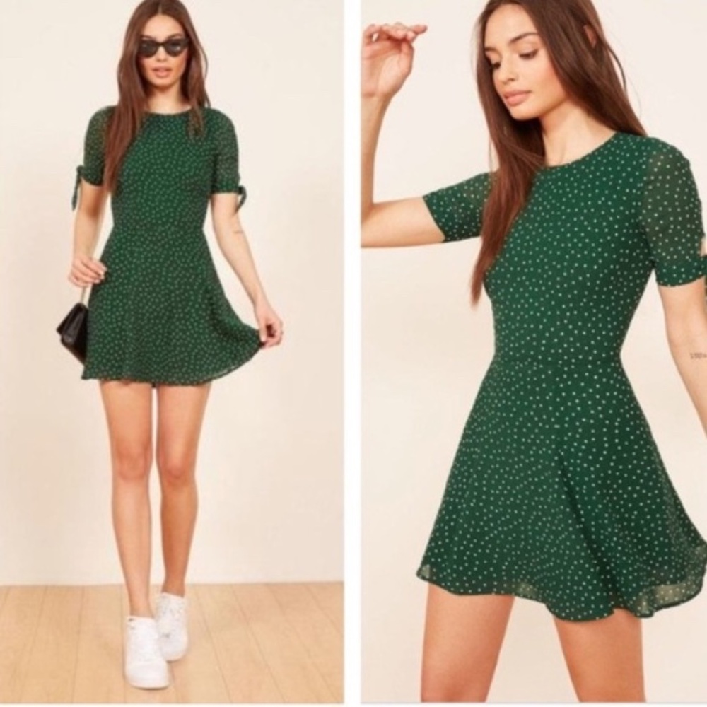 Reformation March Dress Mini Polka Dot